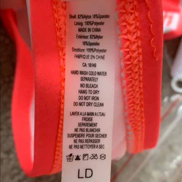 NEW Bikini Village Bikini orange/white Lg top - Picture 6 of 11